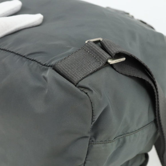 PRADA Backpack Nylon Gray Silver Auth bs34650