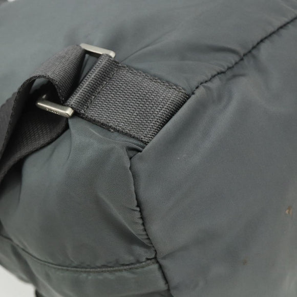 PRADA Backpack Nylon Gray Silver Auth bs34650