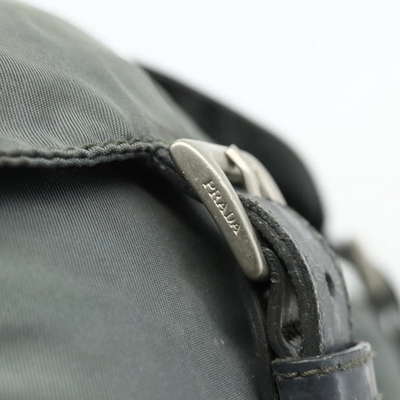 PRADA Backpack Nylon Gray Silver Auth bs34650