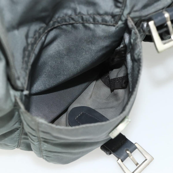 PRADA Backpack Nylon Gray Silver Auth bs34650