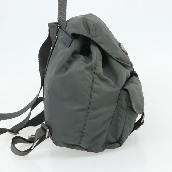 PRADA Backpack Nylon Gray Silver Auth bs34650