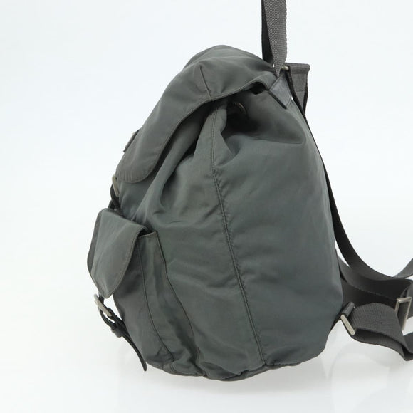 PRADA Backpack Nylon Gray Silver Auth bs34650