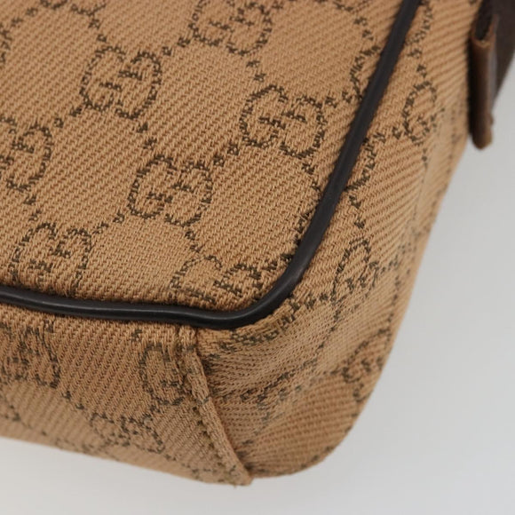 GUCCI GG Canvas Shoulder Bag Beige Silver 101680 Auth bs34651