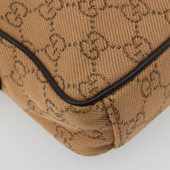 GUCCI GG Canvas Shoulder Bag Beige Silver 101680 Auth bs34651