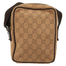 GUCCI GG Canvas Shoulder Bag Beige Silver 101680 Auth bs34651-2