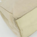 PRADA Hand Bag Nylon Ivory Silver Auth bs34653-14