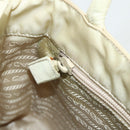 PRADA Hand Bag Nylon Ivory Silver Auth bs34653-20