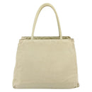 PRADA Hand Bag Nylon Ivory Silver Auth bs34653-2