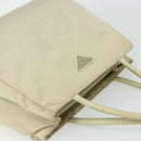 PRADA Hand Bag Nylon Ivory Silver Auth bs34653-6