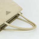 PRADA Hand Bag Nylon Ivory Silver Auth bs34653-7