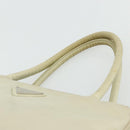 PRADA Hand Bag Nylon Ivory Silver Auth bs34653-8