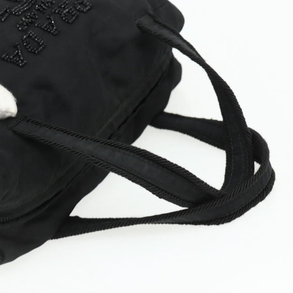 PRADA Hand Bag Nylon Black Silver Auth bs34655A
