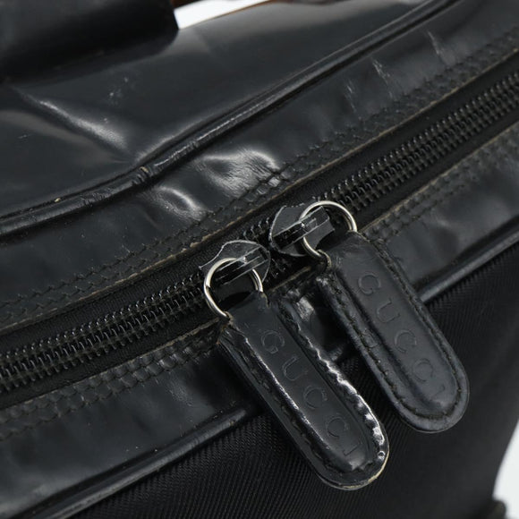 GUCCI Bamboo Shoulder Bag Nylon Black Silver 003 2058 0059 5 Auth bs34656