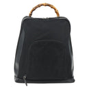 GUCCI Bamboo Shoulder Bag Nylon Black Silver 003 2058 0059 5 Auth bs34656-13