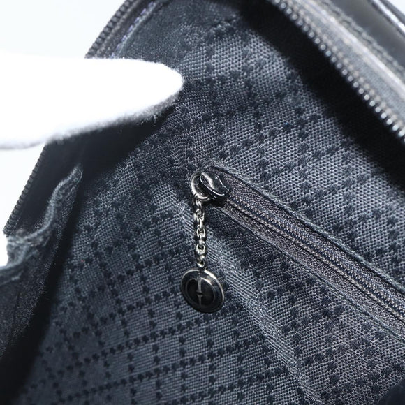 GUCCI Bamboo Shoulder Bag Nylon Black Silver 003 2058 0059 5 Auth bs34656
