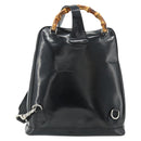 GUCCI Bamboo Shoulder Bag Nylon Black Silver 003 2058 0059 5 Auth bs34656-2