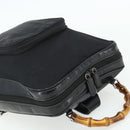 GUCCI Bamboo Shoulder Bag Nylon Black Silver 003 2058 0059 5 Auth bs34656-6