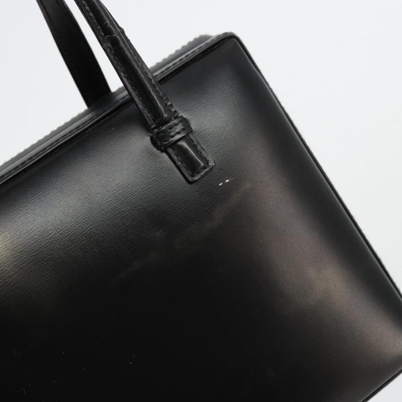 LOEWE Hand Bag Leather Black Gold Auth bs34657