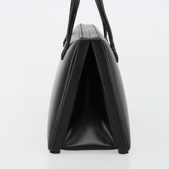 LOEWE Hand Bag Leather Black Gold Auth bs34657