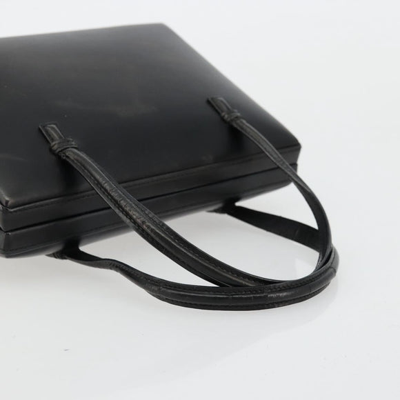 LOEWE Hand Bag Leather Black Gold Auth bs34657