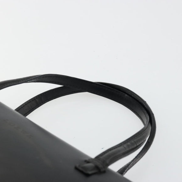 LOEWE Hand Bag Leather Black Gold Auth bs34657