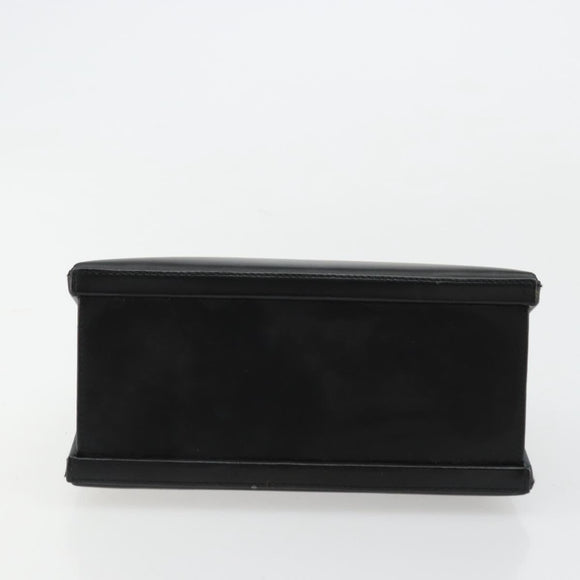 LOEWE Hand Bag Leather Black Gold Auth bs34657