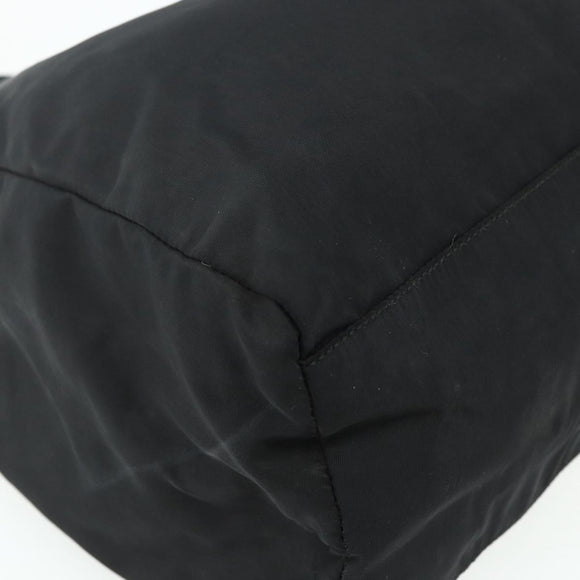 PRADA Hand Bag Nylon Black Silver Auth bs34658