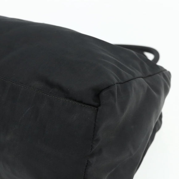 PRADA Hand Bag Nylon Black Silver Auth bs34658