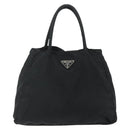 PRADA Hand Bag Nylon Black Silver Auth bs34658-13