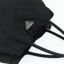 PRADA Hand Bag Nylon Black Silver Auth bs34658-6