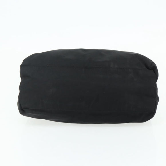 PRADA Hand Bag Nylon Black Silver Auth bs34658