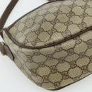 GUCCI GG Supreme Web Sherry Line Bag PVC Beige Gold 89 02 077 Auth bs34659-15