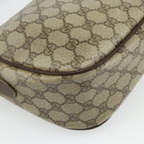 GUCCI GG Supreme Web Sherry Line Bag PVC Beige Gold 89 02 077 Auth bs34659
