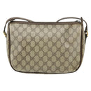 GUCCI GG Supreme Web Sherry Line Bag PVC Beige Gold 89 02 077 Auth bs34659-2