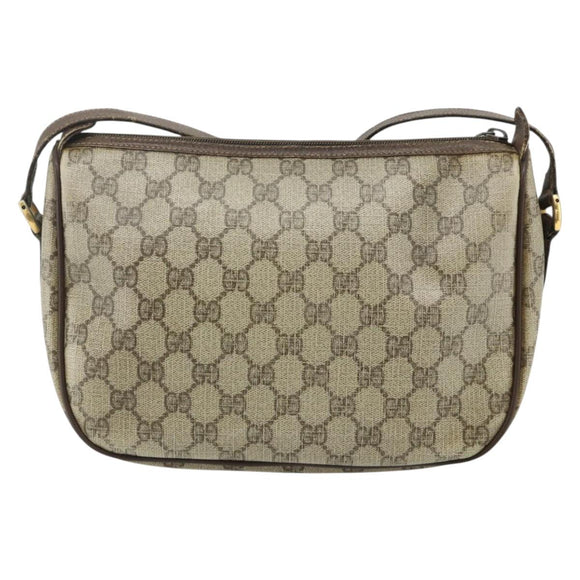 GUCCI GG Supreme Web Sherry Line Bag PVC Beige Gold 89 02 077 Auth bs34659