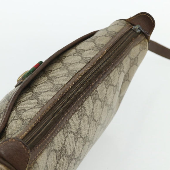 GUCCI GG Supreme Web Sherry Line Bag PVC Beige Gold 89 02 077 Auth bs34659