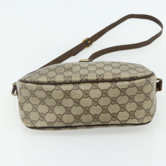 GUCCI GG Supreme Web Sherry Line Bag PVC Beige Gold 89 02 077 Auth bs34659