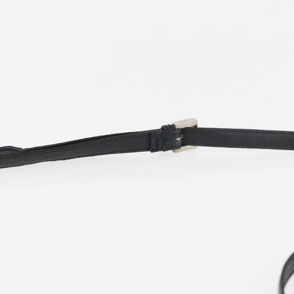 VERSACE Shoulder Bag Leather Black Silver Auth bs34660