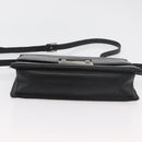 VERSACE Shoulder Bag Leather Black Silver Auth bs34660-5