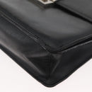 VERSACE Shoulder Bag Leather Black Silver Auth bs34660-16