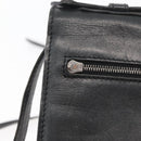 VERSACE Shoulder Bag Leather Black Silver Auth bs34660-10