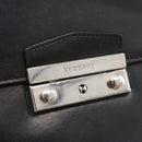 VERSACE Shoulder Bag Leather Black Silver Auth bs34660-19