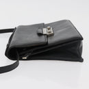 VERSACE Shoulder Bag Leather Black Silver Auth bs34660-4