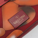 VALENTINO Chain Shoulder Bag Leather Red Gold Auth bs34661A-17