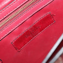 VALENTINO Chain Shoulder Bag Leather Red Gold Auth bs34661A-19