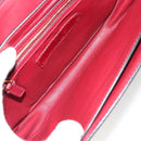 VALENTINO Chain Shoulder Bag Leather Red Gold Auth bs34661A-11