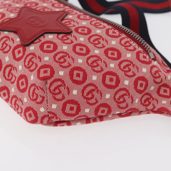 GUCCI Kinder-Gürteltasche Sherry Line Canvas Marine Rot 502095 Auth bs34662
