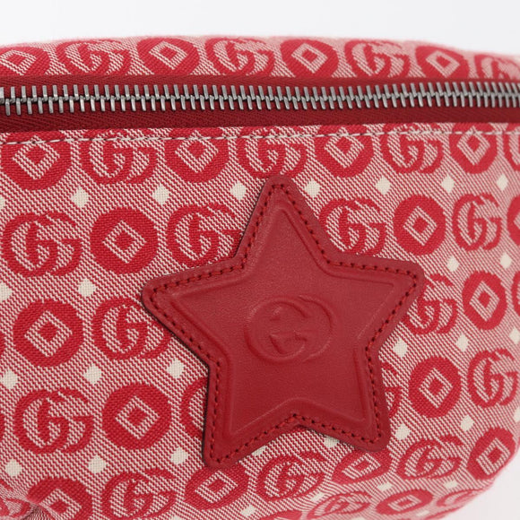 GUCCI Children's Sherry Line Waist bag Canvas Navy Red 502095 Auth bs34662