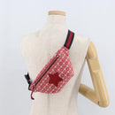 GUCCI Children's Sherry Line Waist bag Canvas Navy Red 502095 Auth bs34662-21