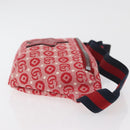 GUCCI Children's Sherry Line Waist bag Canvas Navy Red 502095 Auth bs34662-3